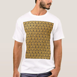 アールデコドラゴンスケール ブルーとゴールドの鱗 Tシャツ