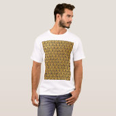 アールデコドラゴンスケール ブルーとゴールドの鱗 Tシャツ (正面フル)