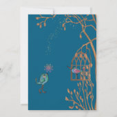 アールデコニューイヤーズイブティール(緑がかった色)ブラック招待状 招待状 (裏面)