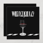 アールデコノワール・シック・カクテルパーティー 招待状 (正面/裏面)