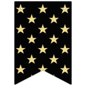 アールデコハッピーニューイヤーイブパーティーブラックフェイク金ゴールド バンティングフラッグ (第1の旗)