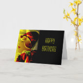 アールデコハッピーバースデーカード カード (黄色い花)