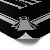 アールデコハッピーバースデーギャツビープリント銀 ポスター (角)