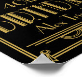 アールデコハッピーバースデープリントローリング20のパーティー ポスター (角)