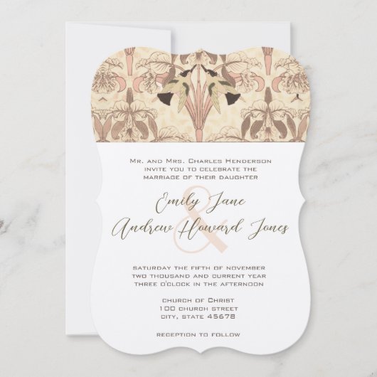 アールデコハミングバーズピーシーバラクオーツ結婚ズ 招待状 (正面)