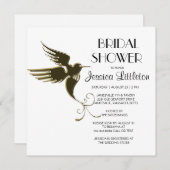 アールデコハミングバードブライダルシャワー招待状 招待状 (正面/裏面)