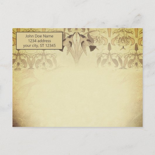 アールデコハミングバード彼は私の避難所Psalm 91 ポストカード (裏面)