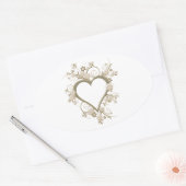 アールデコハート 楕円形シール (封筒)