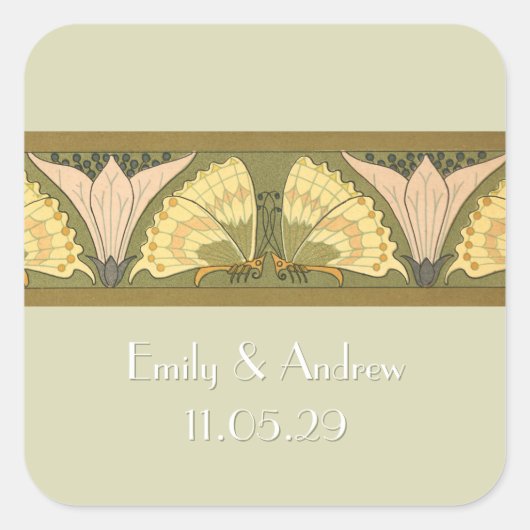 アールデコバタフライアース スクエアシール (正面)