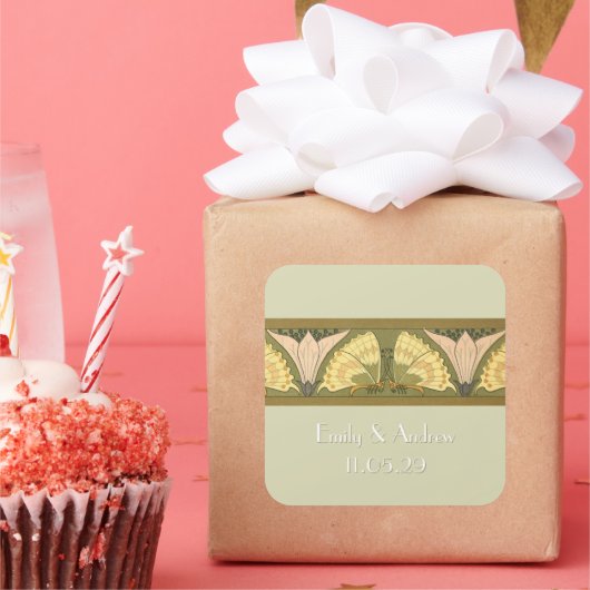 アールデコバタフライアース スクエアシール (パーティー)