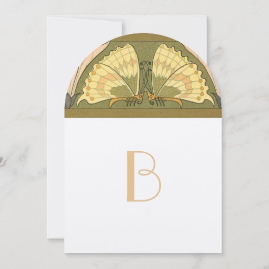 アールデコバタフライカラリリー結婚式招待状 招待状 (裏面)