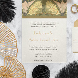 アールデコバタフライカラリリー結婚式招待状 招待状