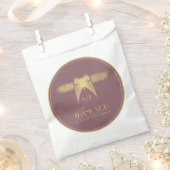 アールデコバタフライピンク金ゴールド「ありがとう結婚」 フェイバーバッグ (クリップ留めされた状態)