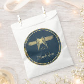 アールデコバタフライブルー金ゴールド「ありがとう結婚」 フェイバーバッグ (クリップ留めされた状態)