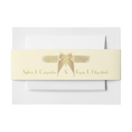 アールデコバタフライモノグラムゴールデン結婚ズ 招待状ベリーバンド