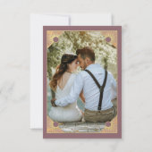 アールデコバタフライモノグラムフォトピンク金ゴールドフラット サンキューカード (裏面)