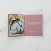 アールデコバタフライモノグラムフォトピンク金ゴールド サンキューカード (内部)