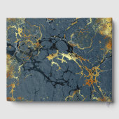 アールデコバタフライモノグラムブルーと金ゴールド結婚ズ ゲストブック (裏面)