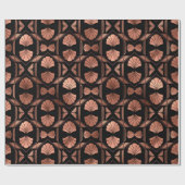 アールデコバラ金ゴールドシェルオンブラック ラッピングペーパー (フラット)