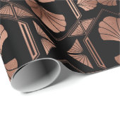 アールデコバラ金ゴールドシェルオンブラック ラッピングペーパー (ロールコーナー)
