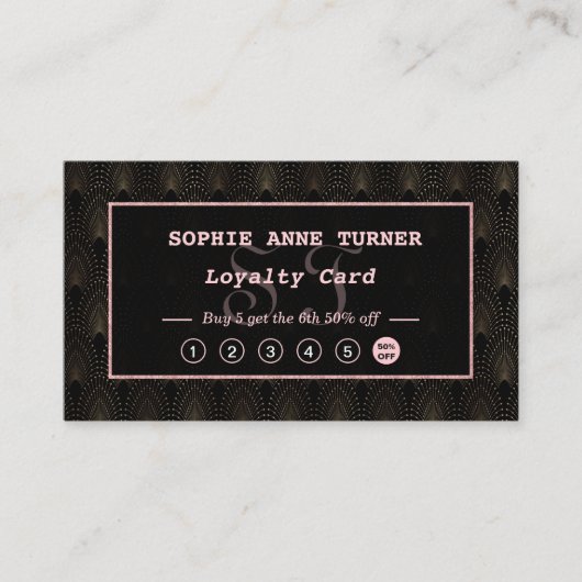 アールデコバラ金ゴールドモノグラムメイクアップアーティスト ロイヤリティカード (正面)