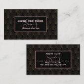 アールデコバラ金ゴールドモノグラムメイクアップアーティスト 名刺 (正面/裏面)