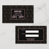 アールデコバラ金ゴールドモノグラムメイクアップアーティスト 紹介カード (正面/裏面)