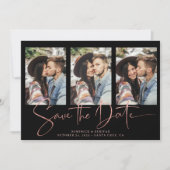 アールデコバラ金ゴールド手書き日付の保存 セーブザデート (正面)