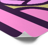 アールデコバラ(ピンクと金ゴールド) ポスター (角)