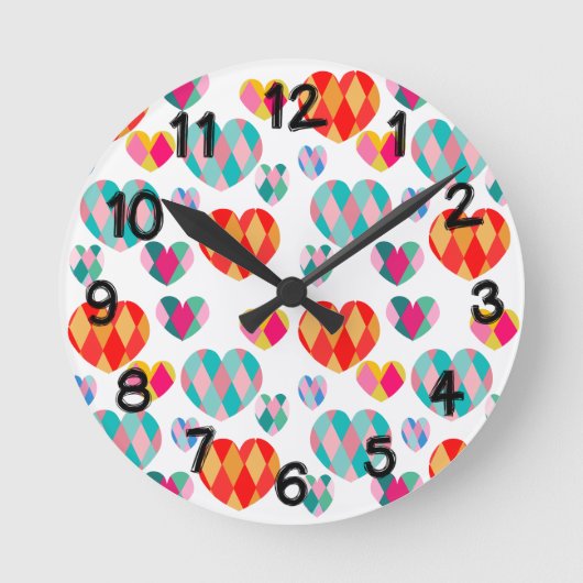 アールデコバレンタイン ラウンド壁時計 (正面)
