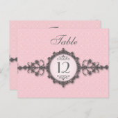 アールデコバンドピンクテーブル番号カード ポストカード (正面/裏面)