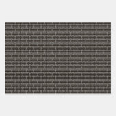 アールデコパタースペインのン09 – グレー（黒） ラッピングペーパーシート (正面3)