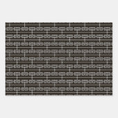 アールデコパタースペインのン09 – グレー（黒） ラッピングペーパーシート (正面2)