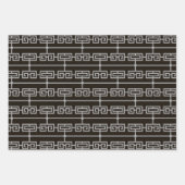 アールデコパタースペインのン09 – グレー（黒） ラッピングペーパーシート (正面)