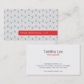 アールデコパターンとレッドバー名刺デザイン 名刺 (正面/裏面)