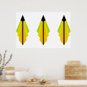 アールデコパターンの黄色とライムポスター ポスター (キッチン)