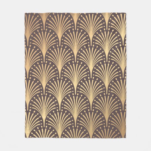 アールデコパターンシームレスな金色の背景。スキニー フリースブランケット (正面)