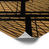 アールデコパターンシームレスな黒と金ゴールドの背景 ポスター (角)