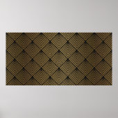 アールデコパターンシームレスな黒と金ゴールドの背景 ポスター (正面)