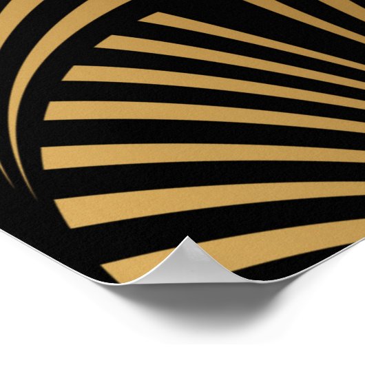 アールデコパターンシームレスな黒と金ゴールドの背景 ポスター (角)