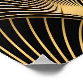 アールデコパターンシームレスな黒と金ゴールドの背景 ポスター (角)