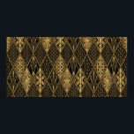 アールデコパターンシームレスな黒と金ゴールドの背景 ポスター<br><div class="desc">アールデコパターンシームレスな黒と金ゴールド背景。ロバスの中のはかりで測金属のシェルまたはレースオーナメント。幾何ミニマルデザイン。ヴィンテージ線1920-30年代のモチーフ。高級ヴィンテージパッチワーク。</div>