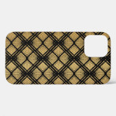 アールデコパターンシームレスな黒と金ゴールドの背景 Case-Mate iPhoneケース (裏面 (横))