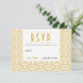 アールデコパターン応答カード 出欠カード (スタンド正面)