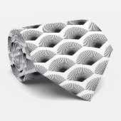 アールデコパターン黒いファン白い背景 ネクタイ (ロール)
