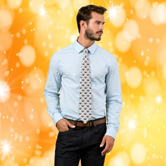 アールデコパターン黒いファン白い背景 ネクタイ