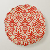 アールデコパターン01 – ダリの赤(オフ)白 ラウンドクッション (裏面)