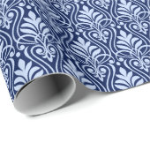 アールデコパターン01 – ダークブルーのラベンダーブルー ラッピングペーパー (ロールコーナー)