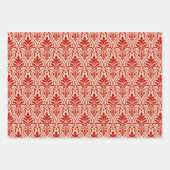 アールデコパターン01 – ミラノレッド付きオフホワイト ラッピングペーパーシート (正面2)