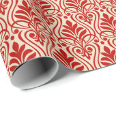 アールデコパターン01 – ミラノレッド付きオフホワイト ラッピングペーパー (ロールコーナー)